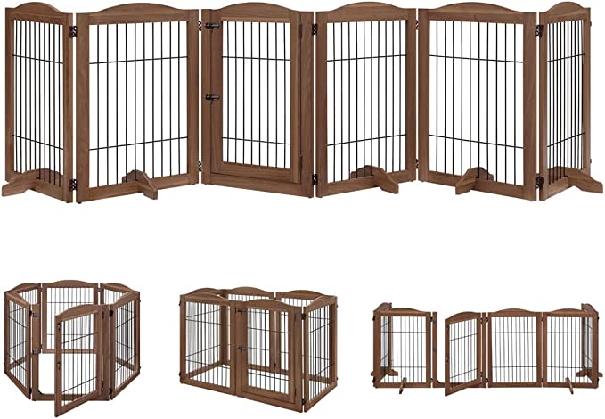 Dog Playpen with Gate Freestanding (4 Support Feet)