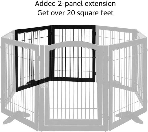 Extra Wide Freestanding Foldable Wooden Playpen/Barrier with Gate