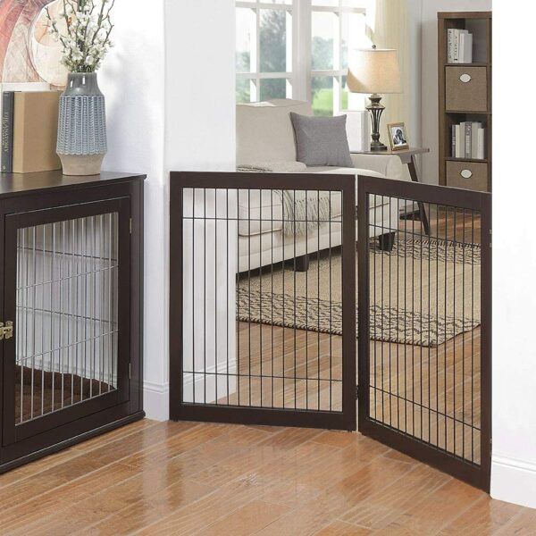 Extra Wide Freestanding Foldable Wooden Playpen/Barrier with Gate