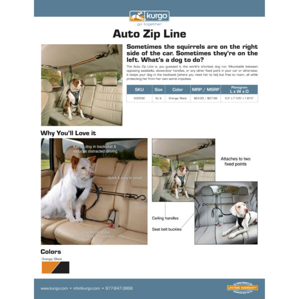 Auto Zip Line with Leash/Tether