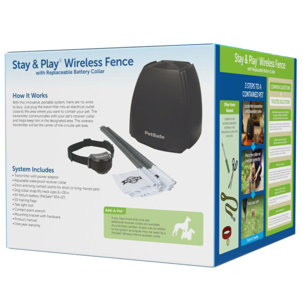 Stay & Play Wireless Fence w/Replaceable Battery