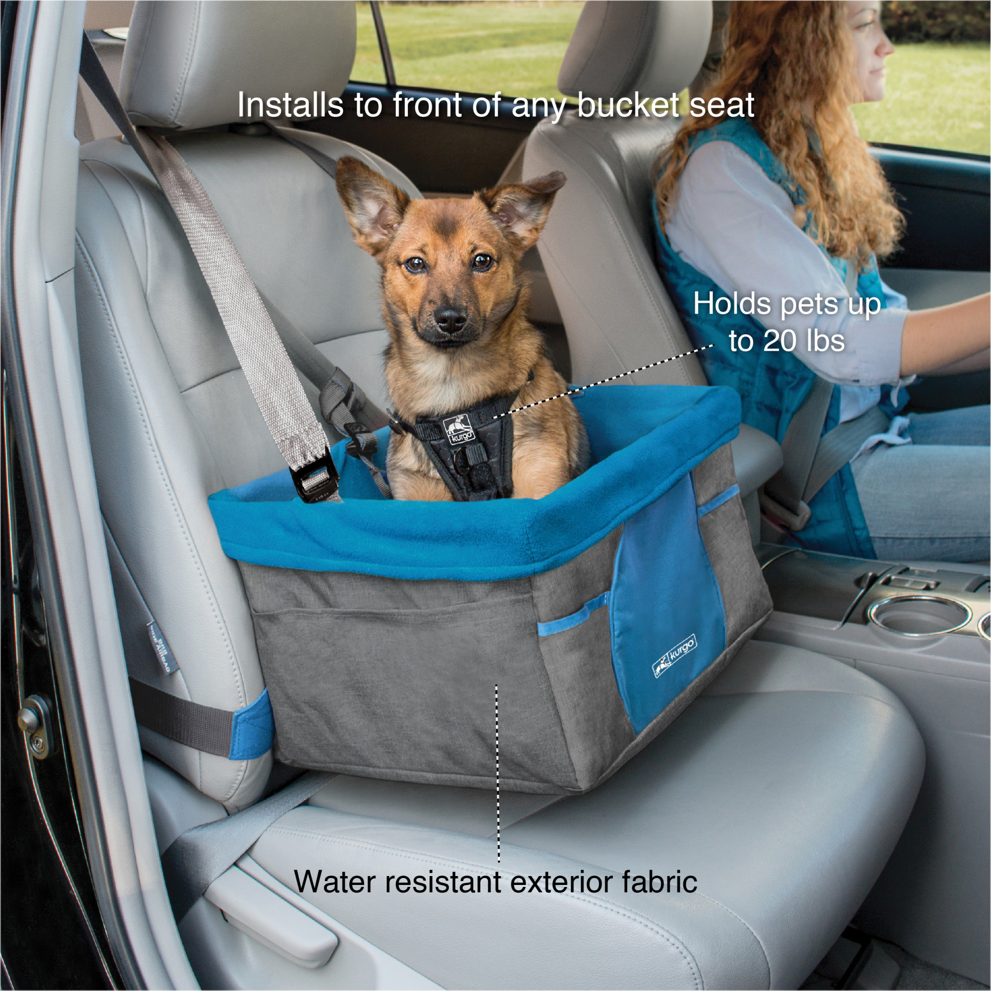 Kurgo Heather Dog Booster Seat Dog Car Seat