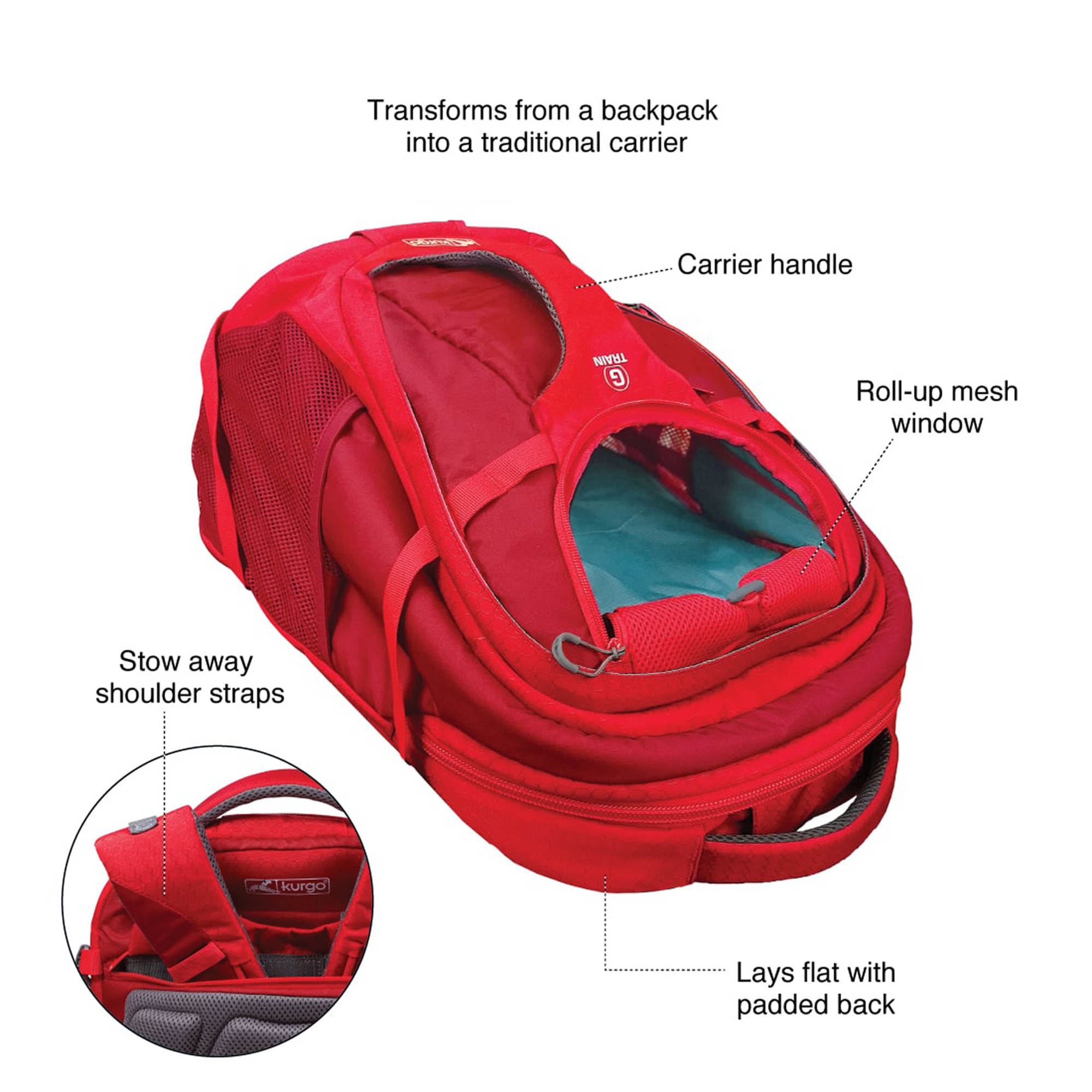 Kurgo G-Train Dog Carrier Backpack For Hiking and Traveling.